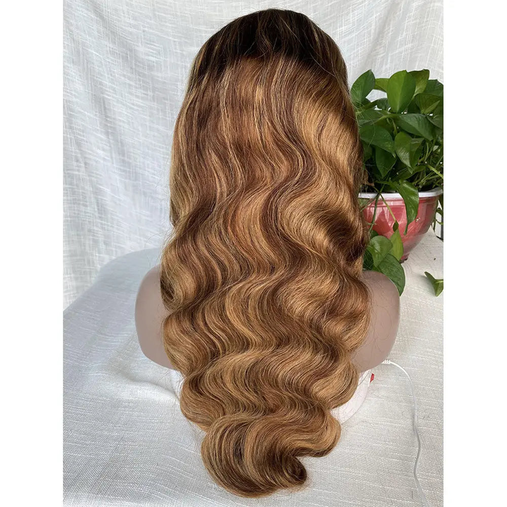 #4/27  Highlight Honey Blonde 13x4  HD Frontal Lace Wig Body Wave Color WIG StylzPlusBeautyandHairConcepts