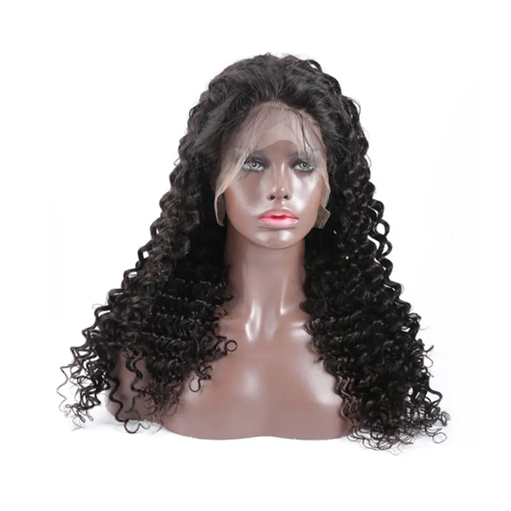 Deep Wave HD Full Frontal 13*4 Lace Wig Natural Black StylzPlusBeautyandHairConcepts