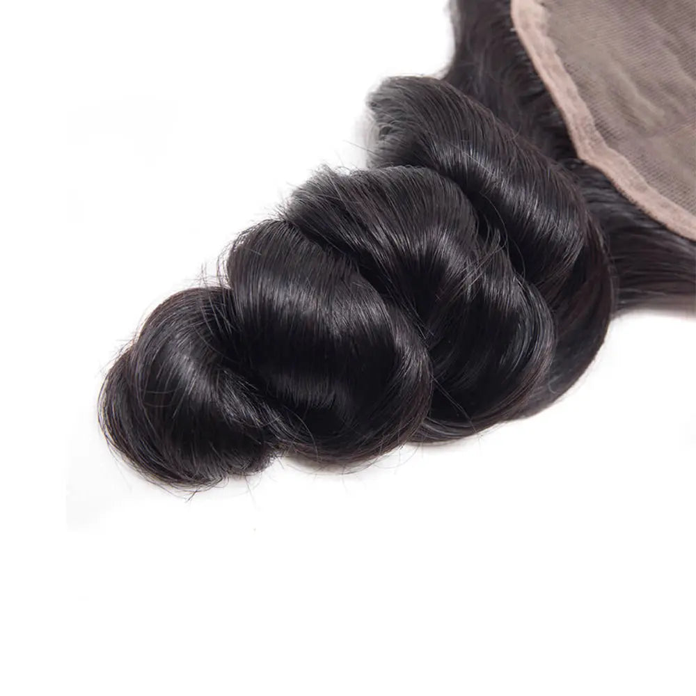 3 Bundle Deals With 4*4  Closure Loose Wave Raw Human Hair Natural Black StylzPlusBeautyandHairConcepts